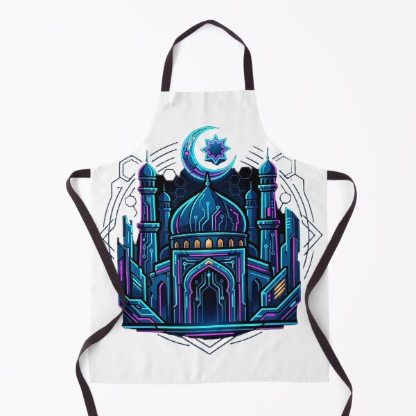 Item preview, HQ Cyberpunk Ruins: Eid Mubarak Glow designed and sold by ABArtByAlexST.