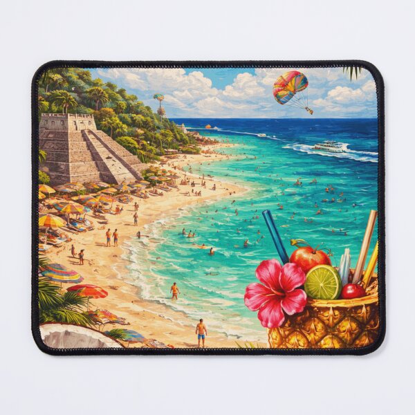 Item preview, Cancún Mexico Vintage Travel Poster – Tropical Beach Paradise Art designed and sold by TownWish.