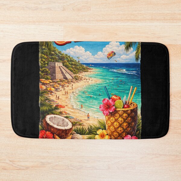 Item preview, Cancún Mexico Vintage Travel Poster – Tropical Beach Paradise Art designed and sold by TownWish.