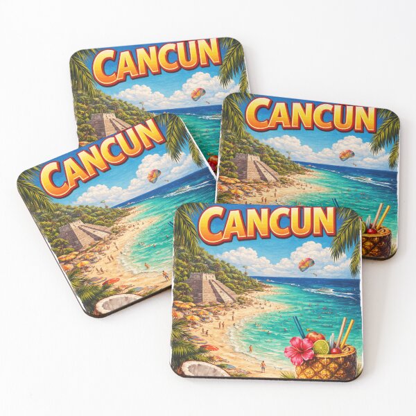 Item preview, Cancún Mexico Vintage Travel Poster – Tropical Beach Paradise Art designed and sold by TownWish.