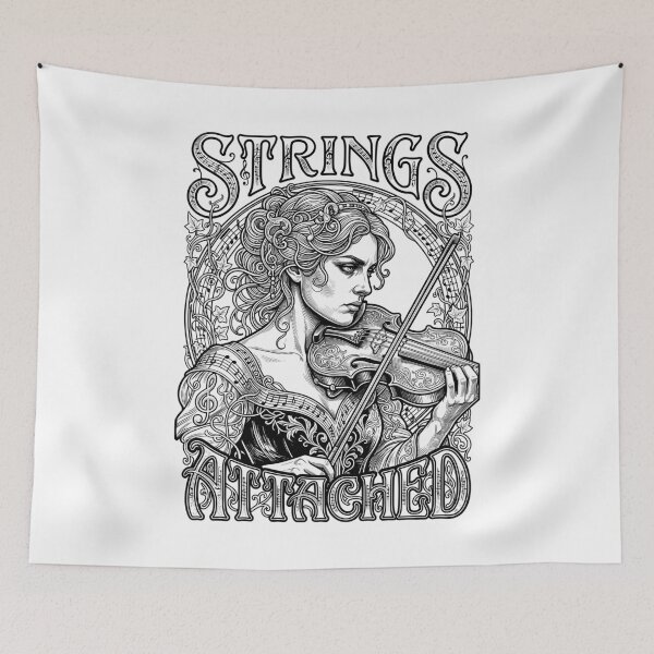 Item preview, Violinist Violin Strings Attached Vintage Woman Musician designed and sold by GrandeDuc.
