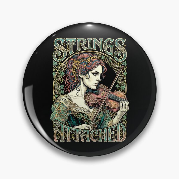 Item preview, Violinist Violin Strings Attached Vintage Woman Musician designed and sold by GrandeDuc.