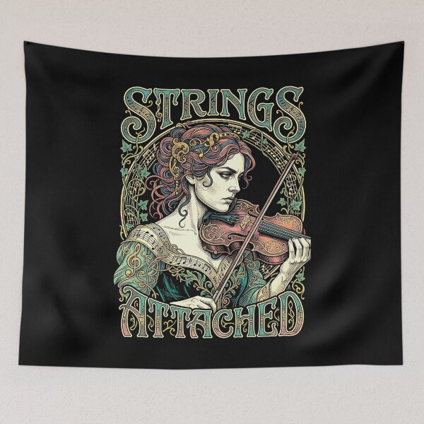 Item preview, Violinist Violin Strings Attached Vintage Woman Musician designed and sold by GrandeDuc.