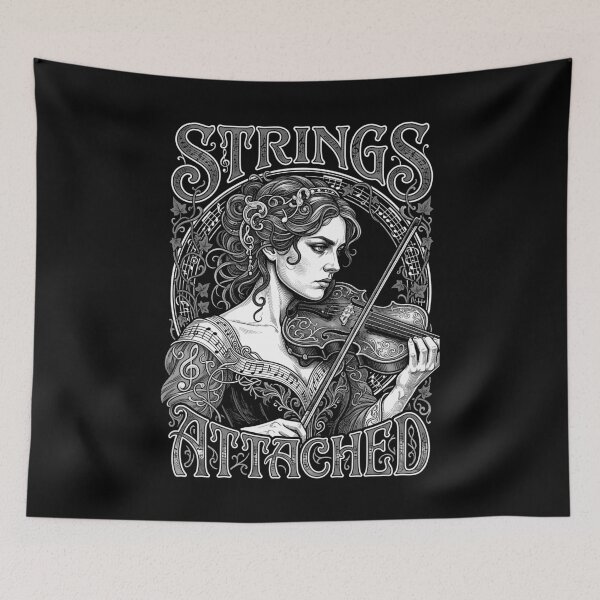 Item preview, Violinist Violin Strings Attached Vintage Woman Musician designed and sold by GrandeDuc.