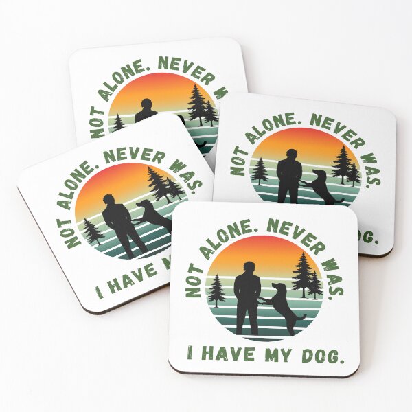 Item preview, Not Alone Never Was I Have My Dog Emotional Dog Lover Sunset Silhouette T-Shirt designed and sold by disha-prints.