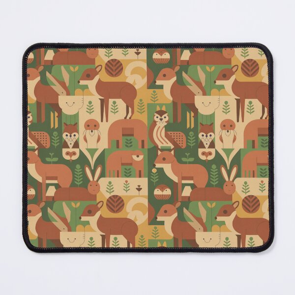 Item preview, Cute Woodland Animals Seamless Pattern | Fox Deer Rabbit Owl Bear Geometric Forest designed and sold by Midnight Veil Designs.