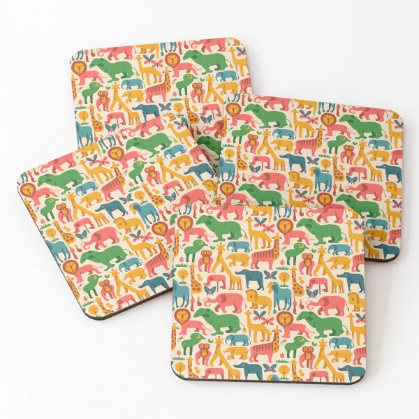 Item preview, Colorful Safari Animals Seamless Pattern | Lion Elephant Giraffe Zebra Kids Bright designed and sold by Midnight Veil Designs.