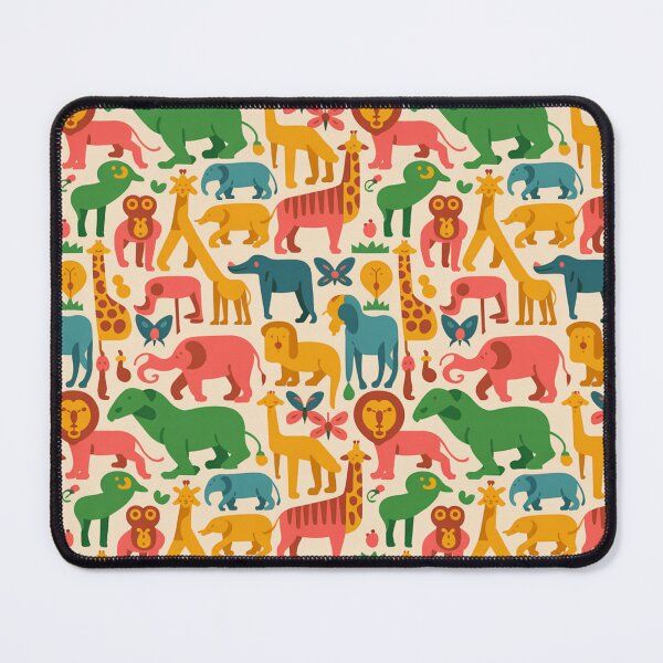 Item preview, Colorful Safari Animals Seamless Pattern | Lion Elephant Giraffe Zebra Kids Bright designed and sold by Midnight Veil Designs.