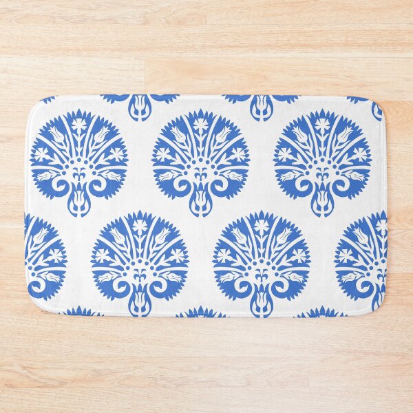 Item preview, VV Blocked Vibe-medium azure blue designed and sold by Fabricatemyart.