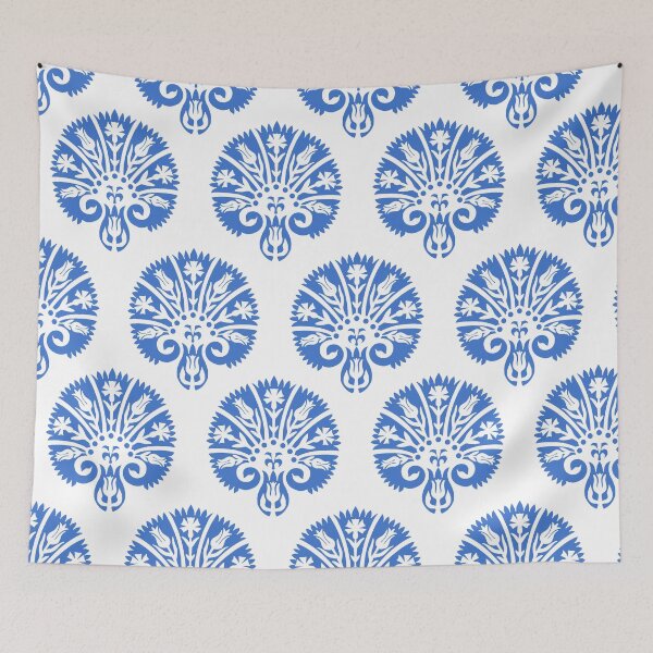 Item preview, VV Blocked Vibe-medium azure blue designed and sold by Fabricatemyart.