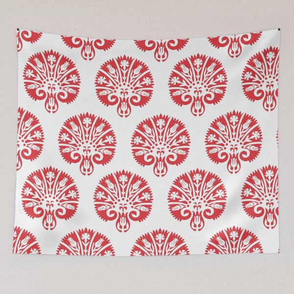 Item preview, Hand Blocked single-Red designed and sold by Fabricatemyart.