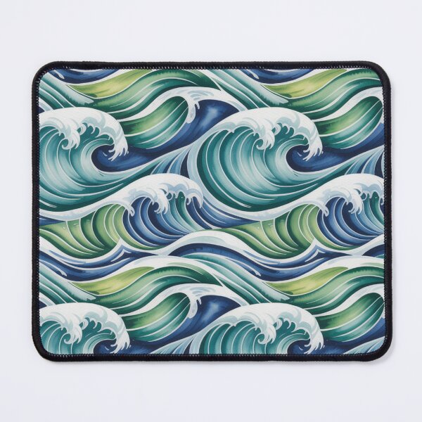 Item preview, Vibrant Ocean Waves Seamless Repeating Pattern designed and sold by Midnight Veil Designs.