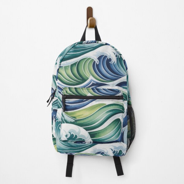 Item preview, Vibrant Ocean Waves Seamless Repeating Pattern designed and sold by Midnight Veil Designs.