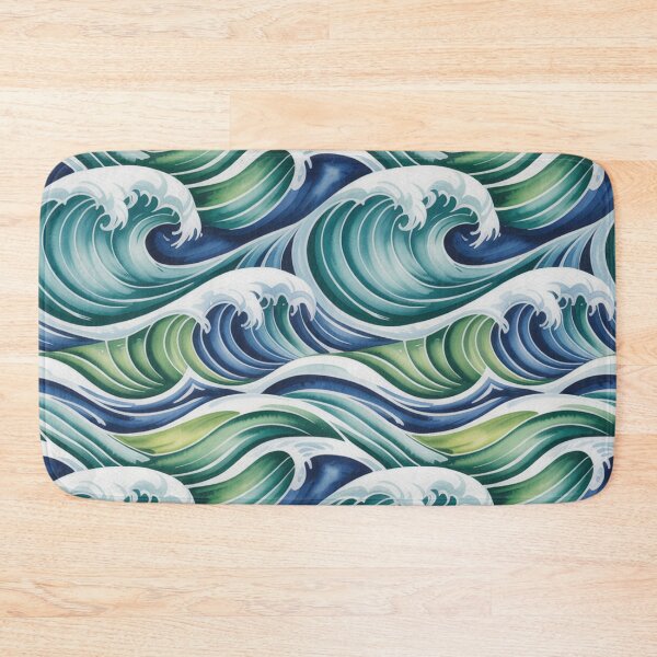 Item preview, Vibrant Ocean Waves Seamless Repeating Pattern designed and sold by Midnight Veil Designs.