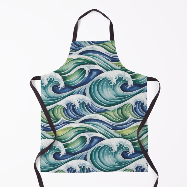 Item preview, Vibrant Ocean Waves Seamless Repeating Pattern designed and sold by Midnight Veil Designs.