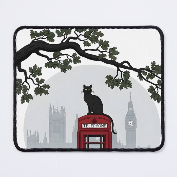 Item preview, London Night Watcher – Black Cat Telephone Booth London Aesthetic Art designed and sold by InfinitePawBond.