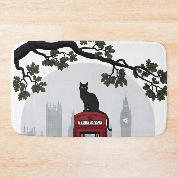 Item preview, London Night Watcher – Black Cat Telephone Booth London Aesthetic Art designed and sold by InfinitePawBond.