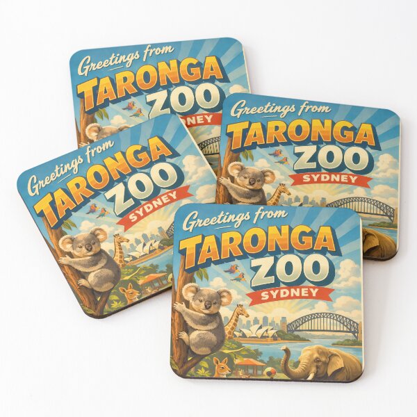 Item preview, Vintage travel poster Taronga Zoo Sydney – Retro Animals & Australia Poster designed and sold by Earth Celebration Designs.