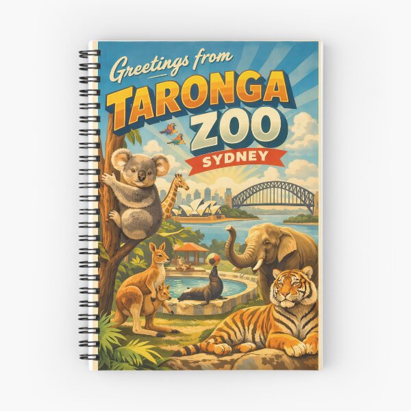 Item preview, Vintage travel poster Taronga Zoo Sydney – Retro Animals & Australia Poster designed and sold by Earth Celebration Designs.