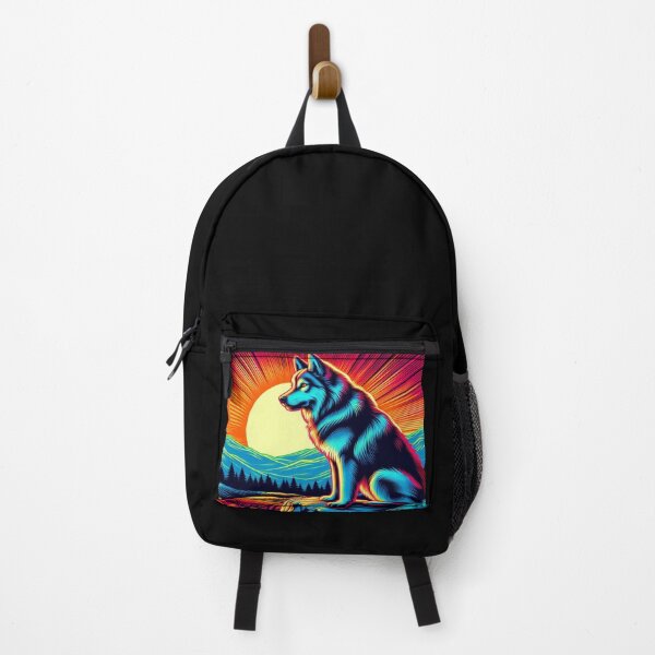 Item preview, Neon Wolf – Surreal Sunset Emblem designed and sold by Dogandesighn.