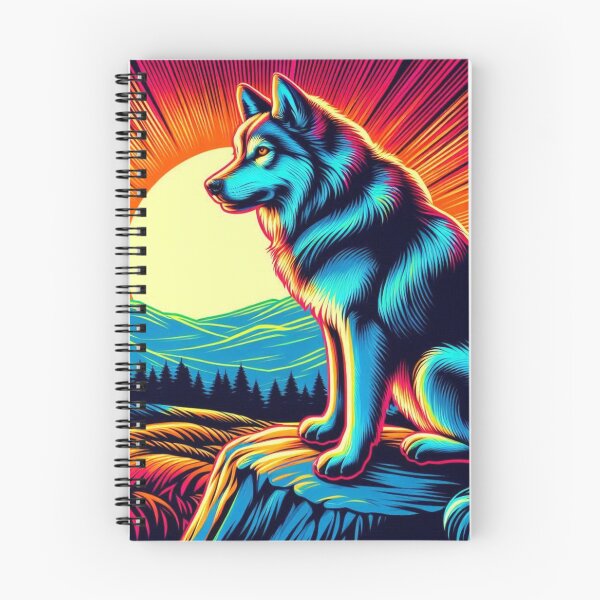 Item preview, Neon Wolf – Surreal Sunset Emblem designed and sold by Dogandesighn.