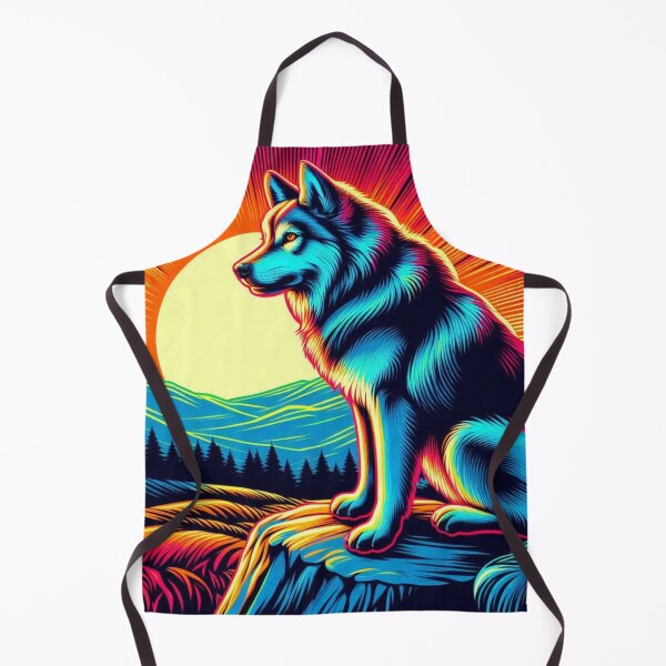 Item preview, Neon Wolf – Surreal Sunset Emblem designed and sold by Dogandesighn.