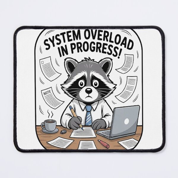 Item preview, System Overload in Progress Raccoon Office designed and sold by mandiana.