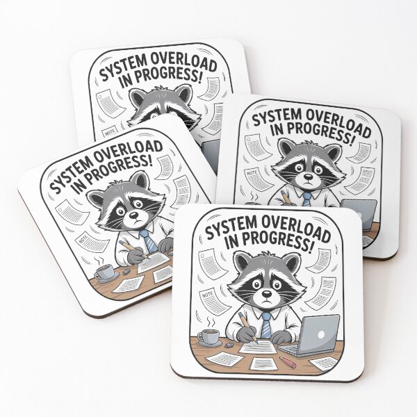 Item preview, System Overload in Progress Raccoon Office designed and sold by mandiana.
