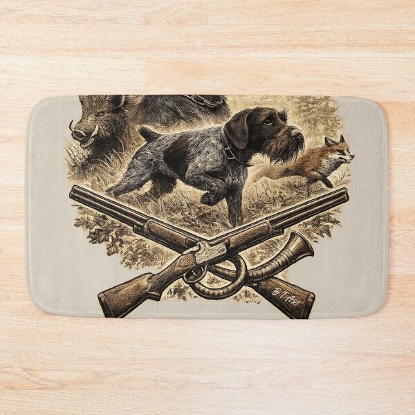 Item preview, German Wirehaired Pointer Hunting Spirit – Vintage Hunter Dog Illustration designed and sold by TammyHunterArt.