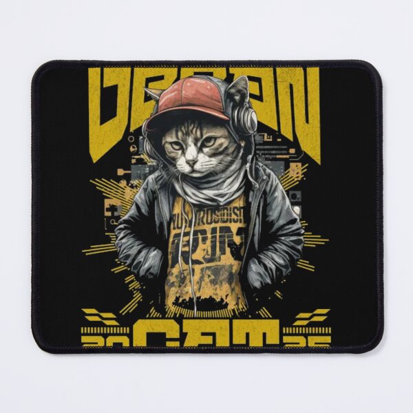 Item preview, Grunge Hip Hop Kitty - Edgy Cat with Headphones and Cap designed and sold by GenZFashion000.