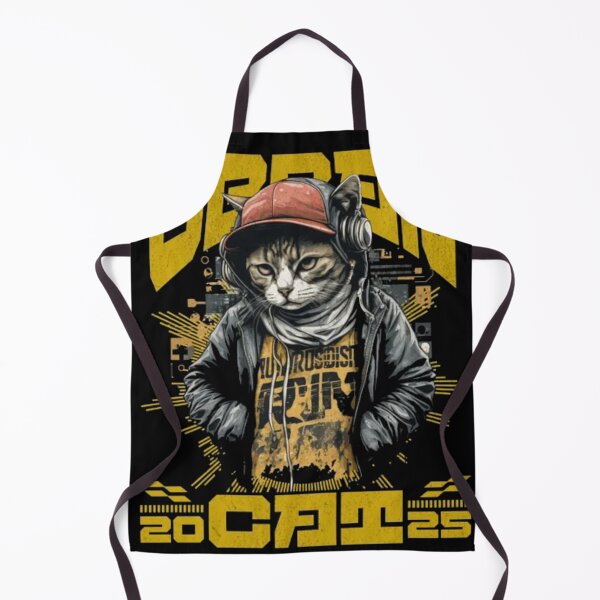 Item preview, Grunge Hip Hop Kitty - Edgy Cat with Headphones and Cap designed and sold by GenZFashion000.