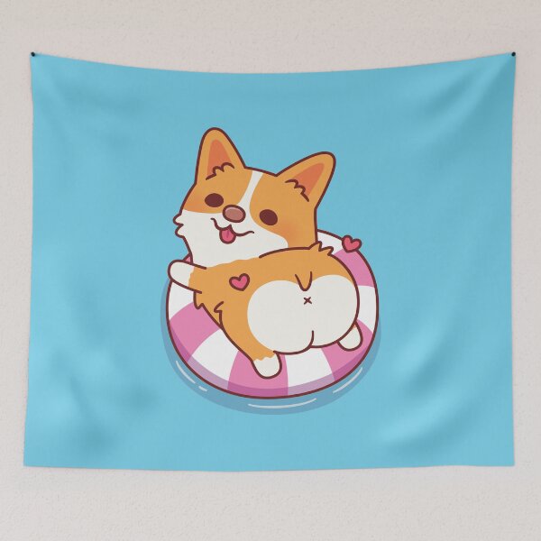 Item preview, Cute Corgi Chilling On Pool Float Summer designed and sold by rustydoodle.
