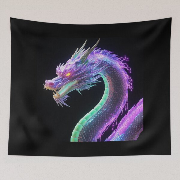 Item preview, Neon Silk Dragon - Cyber Myth designed and sold by THEARTCURATİON .