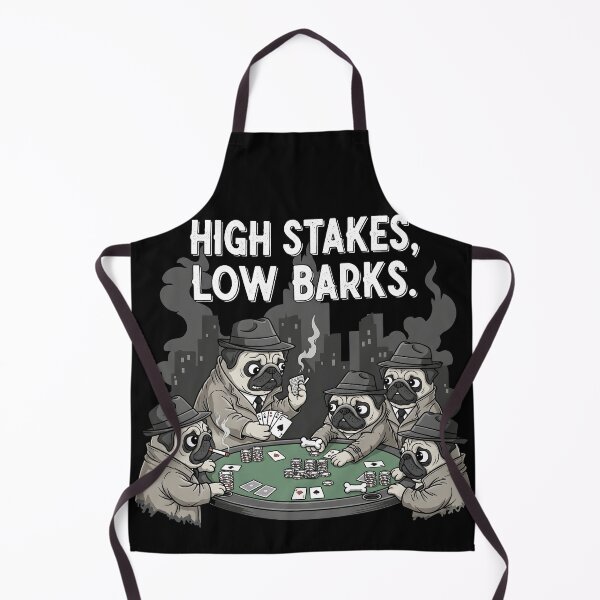 Item preview, High Stakes Low Barks Pug Poker Noir designed and sold by SillyPawsStudio.
