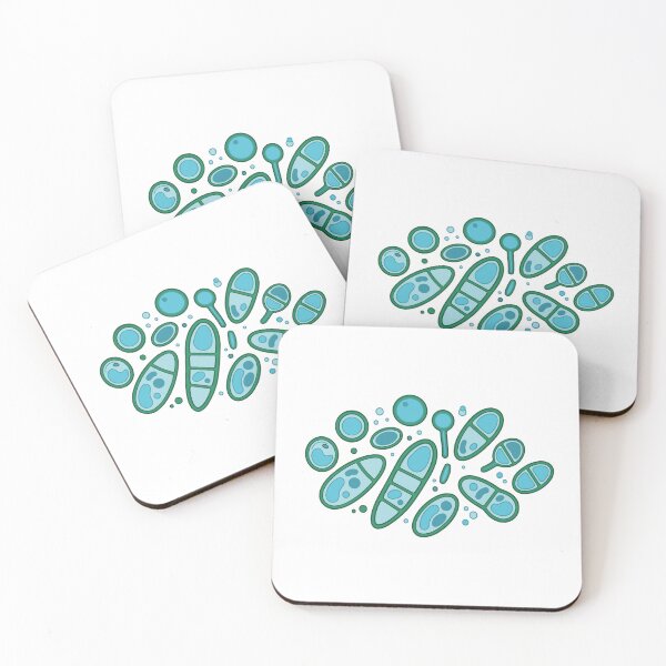 Item preview, Microbiology Design Blue Spores and Yeast Focus Keyword: Microorganism illustration designed and sold by Bio Tech Art.
