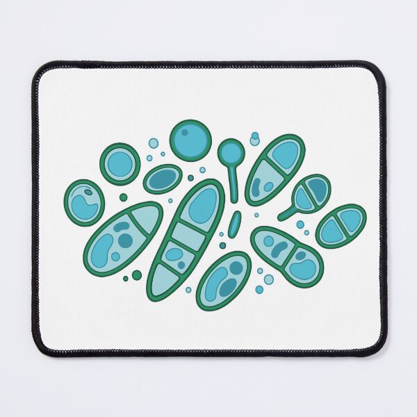 Item preview, Microbiology Design Blue Spores and Yeast Focus Keyword: Microorganism illustration designed and sold by Bio Tech Art.
