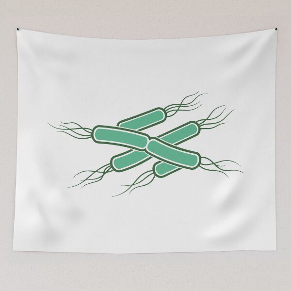 Item preview, Scientific Illustration Green Bacteria with Flagella designed and sold by Bio Tech Art.