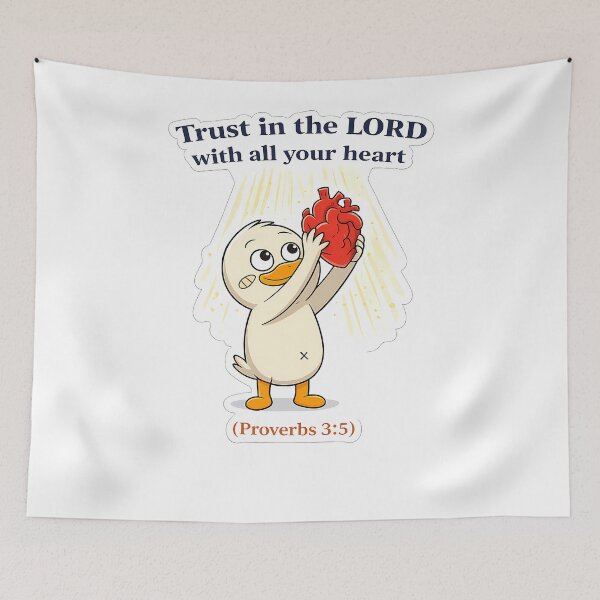 Item preview, Cute Christian Duck Sticker - Proverbs 3:5  designed and sold by Faithlines.