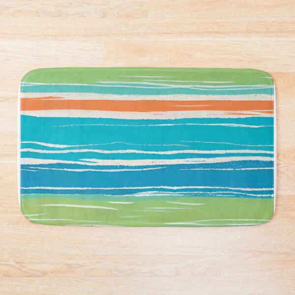 Item preview, Modern Brush Stroke Stripes in Turquoise and Orange designed and sold by AlxVel.
