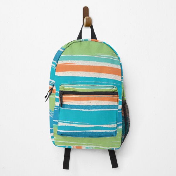 Item preview, Modern Brush Stroke Stripes in Turquoise and Orange designed and sold by AlxVel.