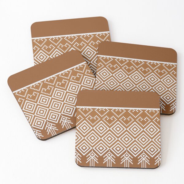 Item preview, Thai traditional textile pattern in pixel art style with elegant gold tones. designed and sold by Line-Aura.