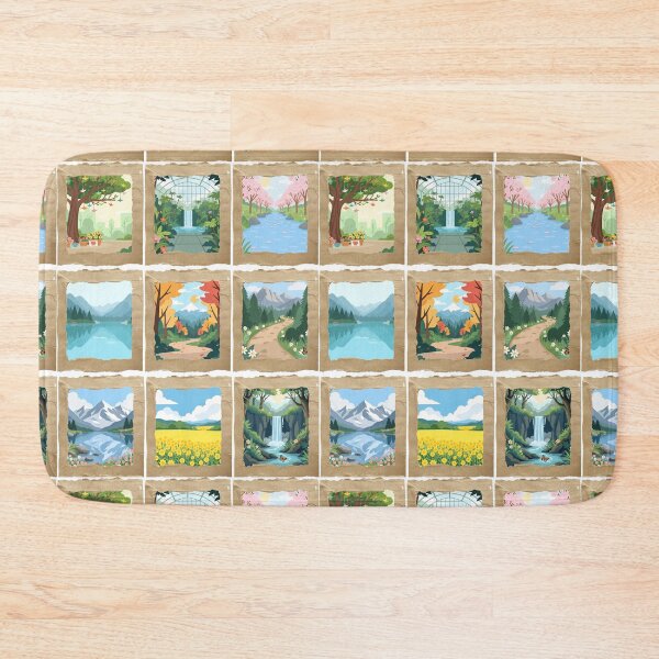 Item preview, Set of 9 Ripped Paper Nature Landscape Illustrations designed and sold by alaoglu.