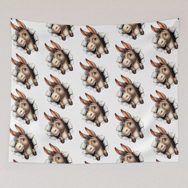Item preview, Cute Donkey Peeking Through Ripped Paper 3D Effect Illustration designed and sold by KrisGraphic45.