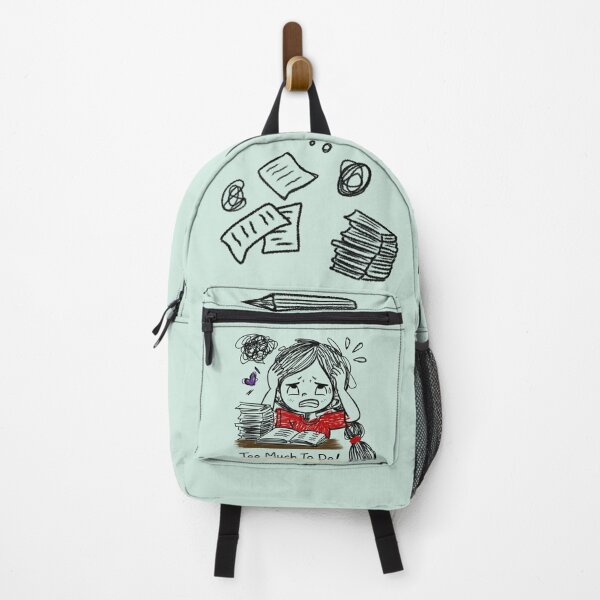 Item preview, Funny Overwhelmed Sticker – Cute Stressed Cartoon Girl Doodle “Too Much To Do” designed and sold by Moodypops.