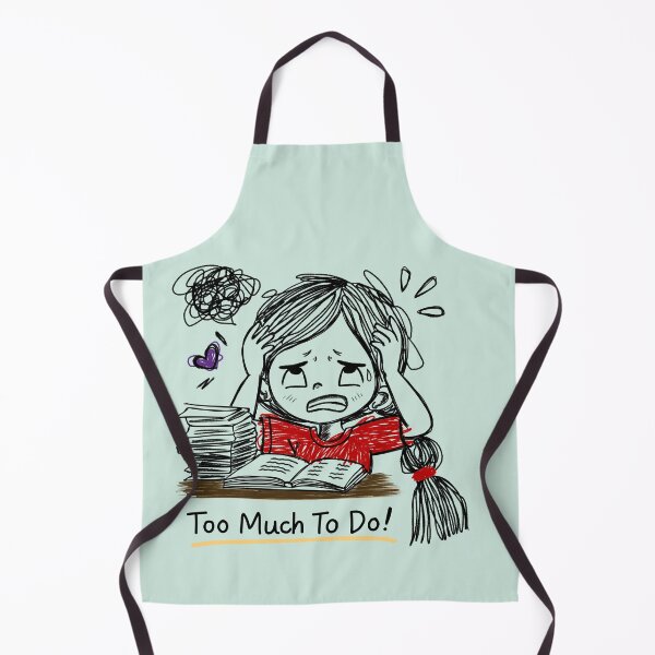 Item preview, Funny Overwhelmed Sticker – Cute Stressed Cartoon Girl Doodle “Too Much To Do” designed and sold by Moodypops.