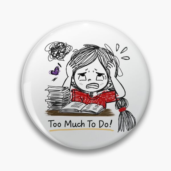 Item preview, Relatable Overwhelmed Mood Cartoon – Funny “Too Much To Do” Doodle Sticker designed and sold by Moodypops.