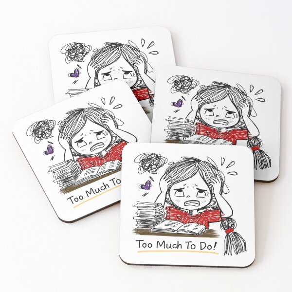Item preview, Relatable Overwhelmed Mood Cartoon – Funny “Too Much To Do” Doodle Sticker designed and sold by Moodypops.