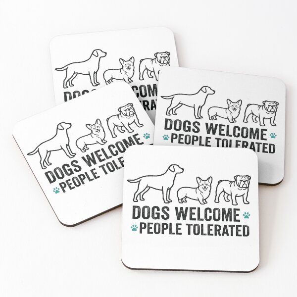 Item preview, Dogs Welcome People Tolerated Funny Dog T-Shirt designed and sold by pawcuddle.