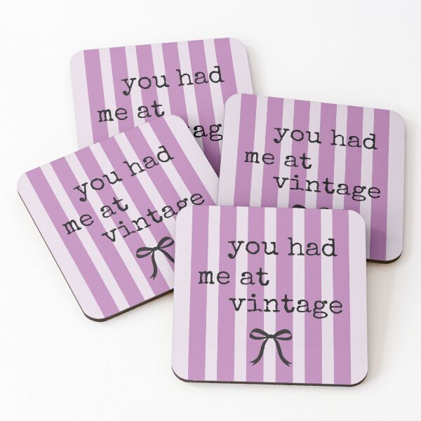 Item preview, You Had Me At Vintage | Thrift Store Quote | Pink Vertical Stripes designed and sold by Fern and Quill.