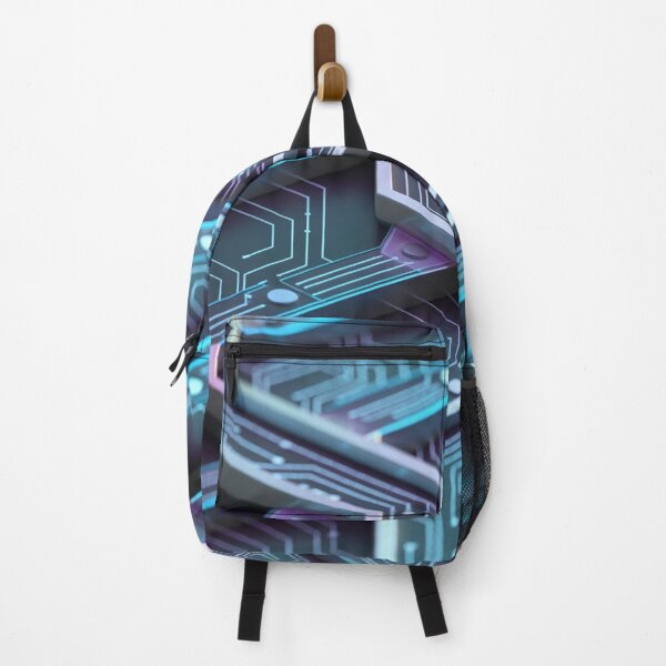 Item preview, Neon Blue & Purple Hexagonal Circuit Board Seamless Pattern designed and sold by Midnight Veil Designs.
